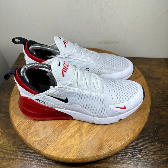 Nike Air Max 270 Men's White Red Running Shoes BV2523-100 Size 8.5